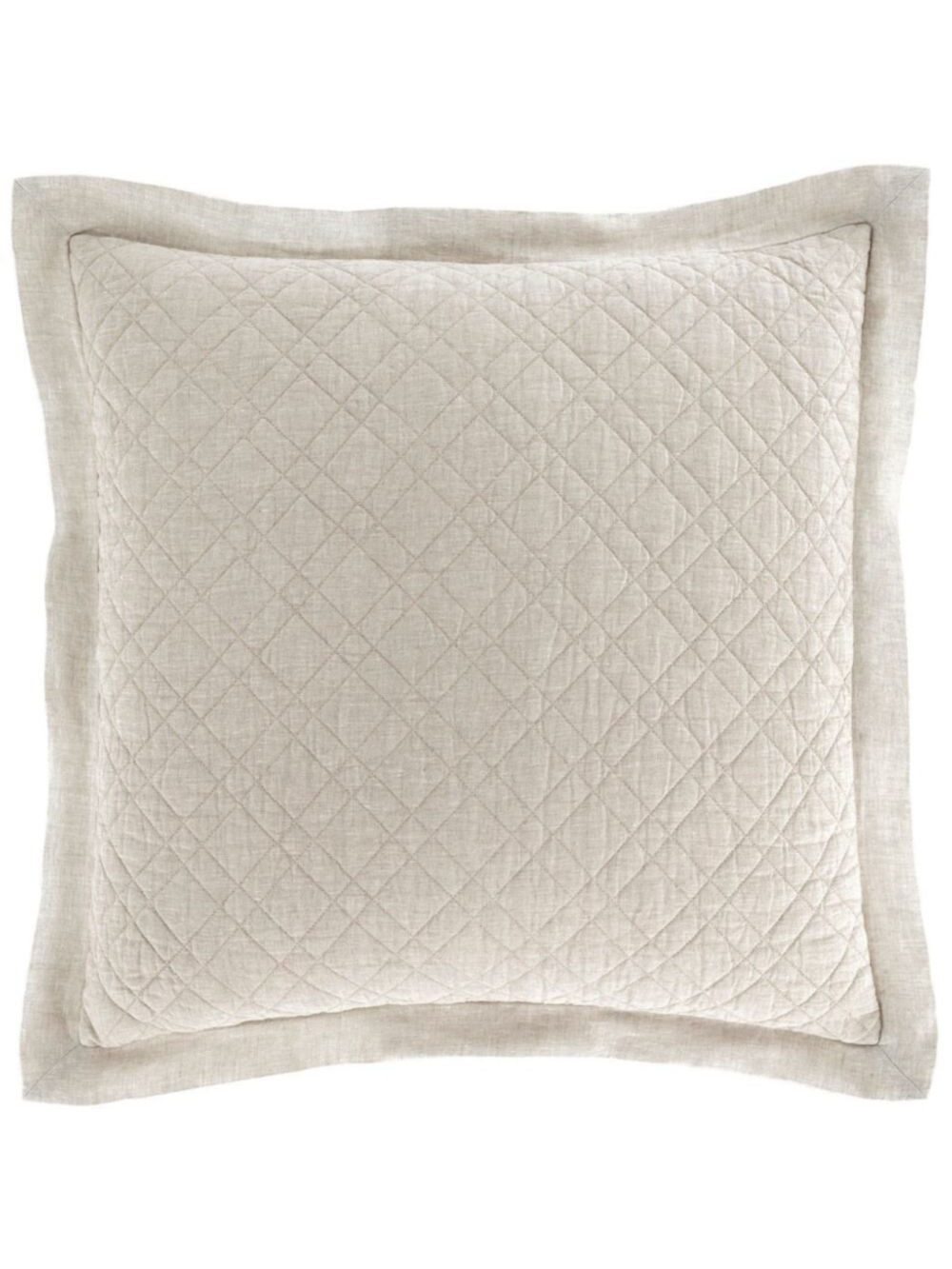 PINE CONE HILL WASHED 100% LINEN QUILTED NATURAL EURO SHAM